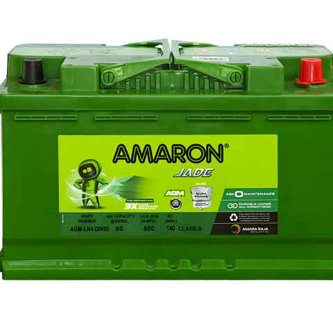Amaron AGM Stop Start Battery Din80 LN4 S58090AGM / PLN4 / DIN75LHAGM / SSAGM77EU / Supercharge – MF77HSS / 5556 / AGM80L4 / varta F21 / LN4