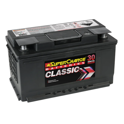 Supercharge Classic 12V 75Ah Car Battery - N77 58014 /DIN75L MF / S58014 / DIN75L MF / 5372 / 58039 / MF57539 / DIN77MF / DIN75L MF / MF77 / F17 / DIN75L MF