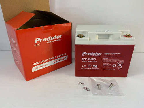 ED12480 - 12VOLT 48AH C20 PREDATOR AGM DEEP CYCLE BATTERY - ELECTRIC VEHICLE