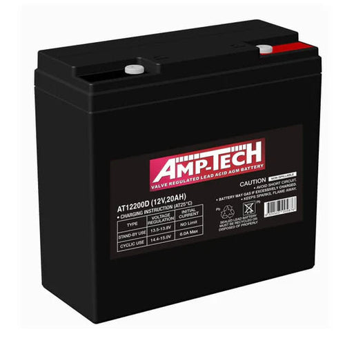AT12200D 12V 20AH AMP-TECH VRLA AGM DEEP CYCLE BATTERY