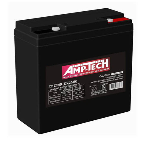AT12200D 12V 20AH AMP-TECH VRLA AGM DEEP CYCLE BATTERY