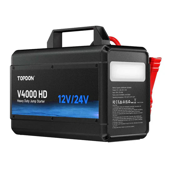 Topdon V4000HD Heavy Duty Jump Starter 12/24V For Trucks