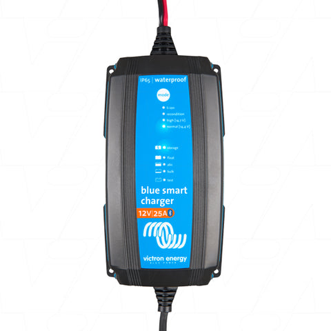 Victron Energy VECIP65-12/25 Blue Smart IP65 SLA/LiFePO4 charger 12V 25A + alligator clips & M8 eyelets BPC122531014 (AU/NZ Plug)