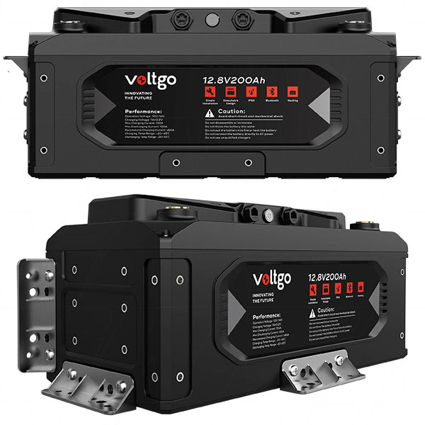 Lithium VoltGo VLRV2560A 12.8V 200Ah 2560Wh LiFePO4 IP65 rated battery with Bluetooth/CAN/RS485 Output and scalability up to 40.96kWh systems