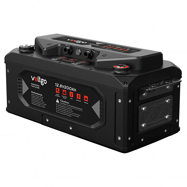 Lithium VoltGo VLRV2560A 12.8V 200Ah 2560Wh LiFePO4 IP65 rated battery with Bluetooth/CAN/RS485 Output and scalability up to 40.96kWh systems