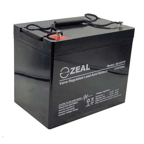 Zeal SA12V75 12V 75Ah Deep Cycle AGM Battery