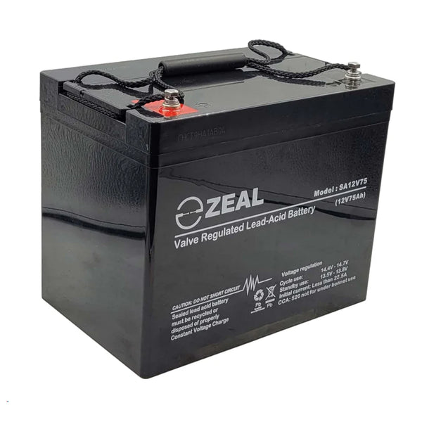 Zeal SA12V75 12V 75Ah Deep Cycle AGM Battery