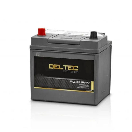 Del Tec battery on a white background