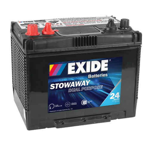 EXIDE Stowaway MSDP24 / NS70M / MFM50 / M24SMF600 / 7501 / 5503 / HCM24SMF  Marine Dual Purpose Battery
