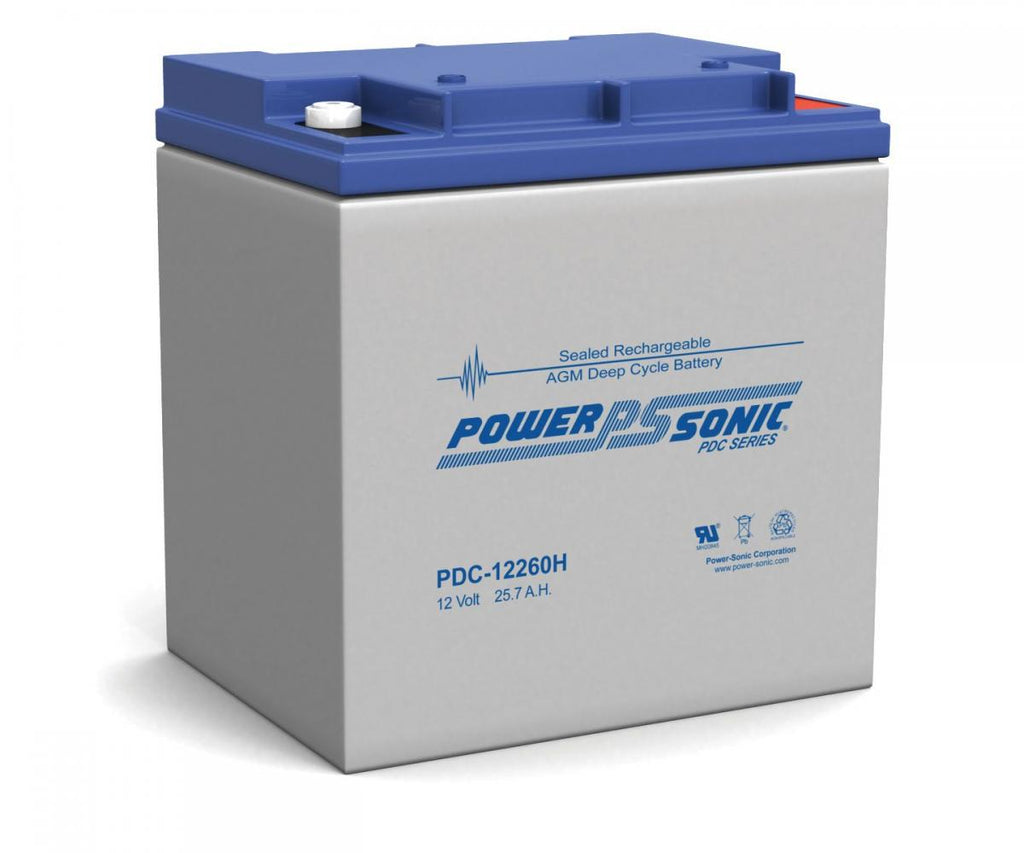 POWER-SONIC  DEEP CYCLE  PDC12260H 12V 25.7 ah Deep Cycle AGM Battery