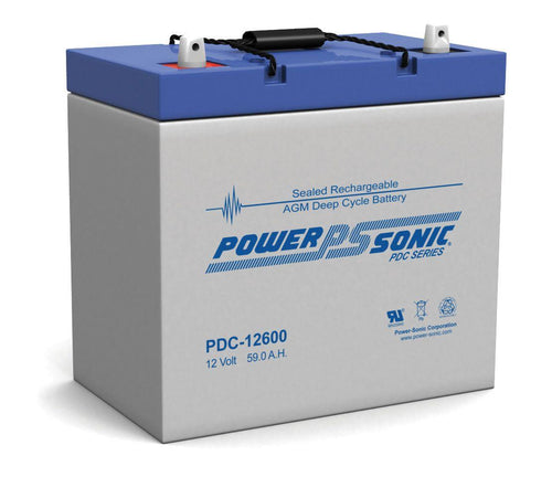 POWER-SONIC  DEEP CYCLE  PDC12600 12V 59 ah Deep Cycle AGM Battery