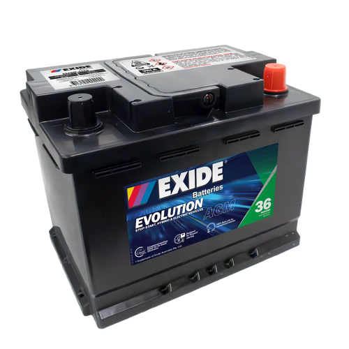 EXIDE Evolution SSAGM55EU Start-Stop AGM Battery  DIN53LH AGM/S56090AGM / LN2/ 5526/ SA 56020/ SSAGM-55EU /MF55HSS/ D52 / DIN53LH AGM