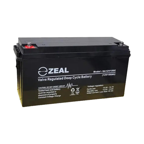 Zeal SA12V150C 12V 150Ah deep cycle AGM battery for caravan camping marine and solar applications