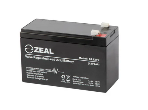 Zeal SA12V9 12V 9Ah AGM Sealed Lead Acid Battery