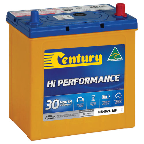 Century  Hi Performance NS40ZL MF / SMFNS40ZLX / NS40ZL / X40CP/ NS40ZLX MF/ S42B19L / NS40ZLWC / 40B19L / 3053 / 2384 / A14 / MF40B19L - batterybrands