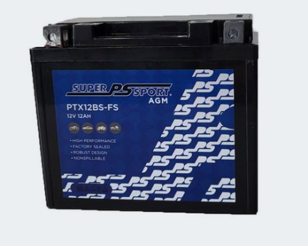 SuperSport AMG Motorcycle Battery PTX12BS-FS AGM -PowerSonic (Maintenance Free)