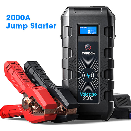 TOPDON Volcano2000 Portable Jump starter, Power bank and LED Flashlight - batterybrands