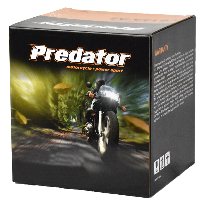 YT12B-4 12V Sealed Predator Motorcycle Battery YT12B-4, MBT12B-4, YT12B-BS