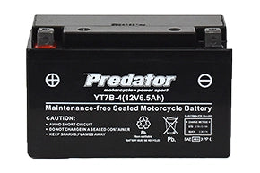 YT7B-4 12V Sealed Predator Motorcycle Battery YT7B-4 / MB7U /  YTZ7B-BS