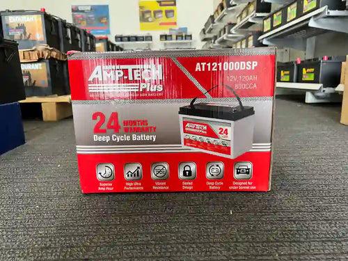 Amp-Tech AT121000DSP VRLA/AGM Deep Cycle/ STARTING Battery  12V 120Ah 800CCA SUITABLE UNDER THE BONNET