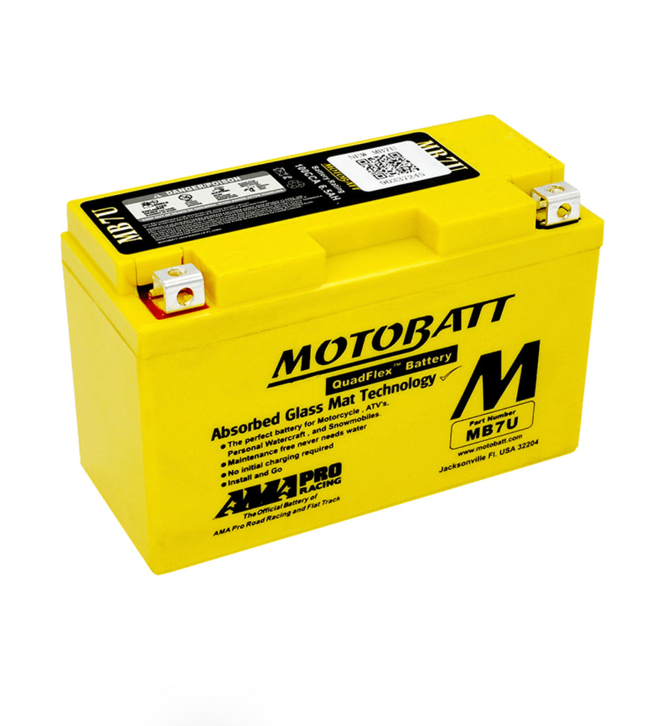 MotoBatt MB7U AGM Motorcycle Battery with Quadflex Technology - batterybrands