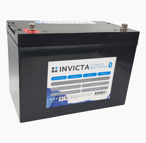 Invicta 12V 100Ah Lithium Battery with Bluetooth - batterybrands