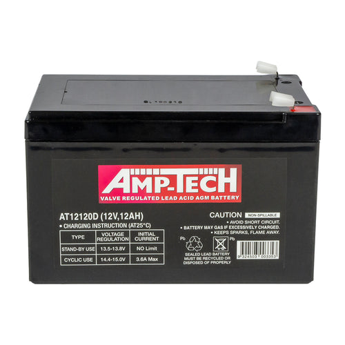 AT1212D 12V 12AH AMP-TECH VRLA AGM DEEP CYCLE BATTERY - batterybrands