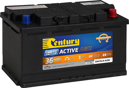 Century DIN75LHAGM ISS Active AGM Stop-Start Battery - batterybrands