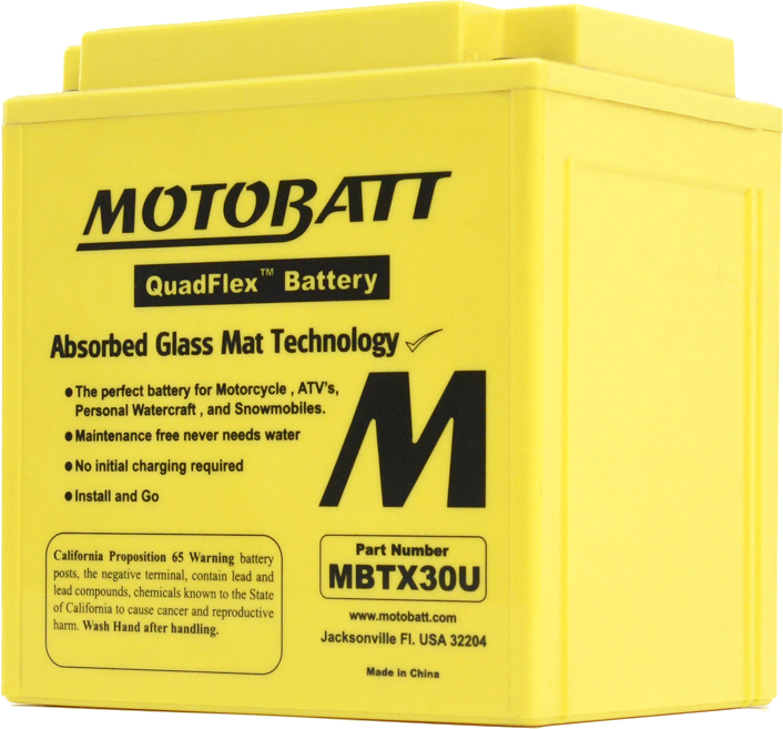 MotoBatt MBTX30U AGM Motorcycle Battery with Quadflex Technology - batterybrands