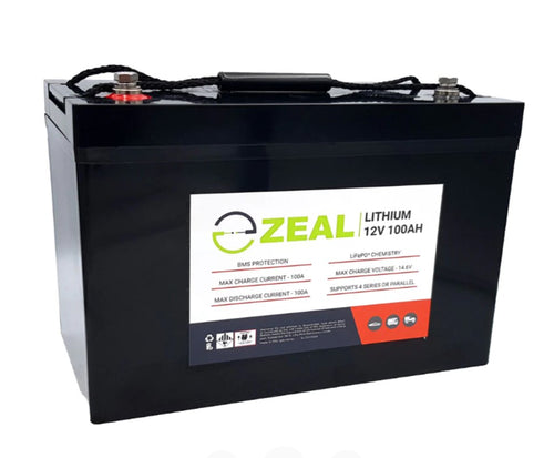 Zeal Lithium 12V 100Ah LiFePO4 Battery - SLZ12V100S - batterybrands